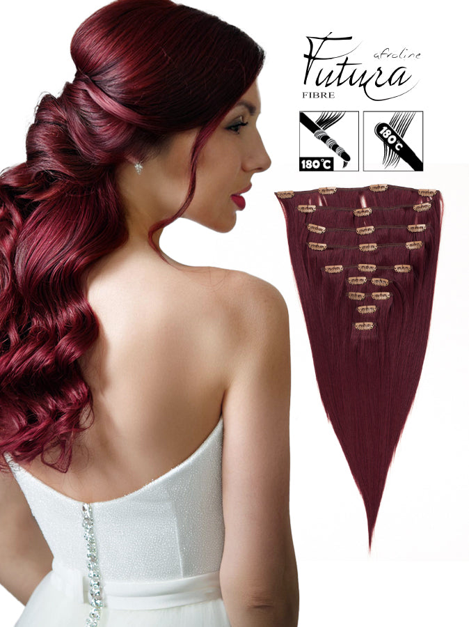 Csatos póthaj FUTURA haj 39# Burgundy - AFROline póthaj csatos hajhosszabbításhoz