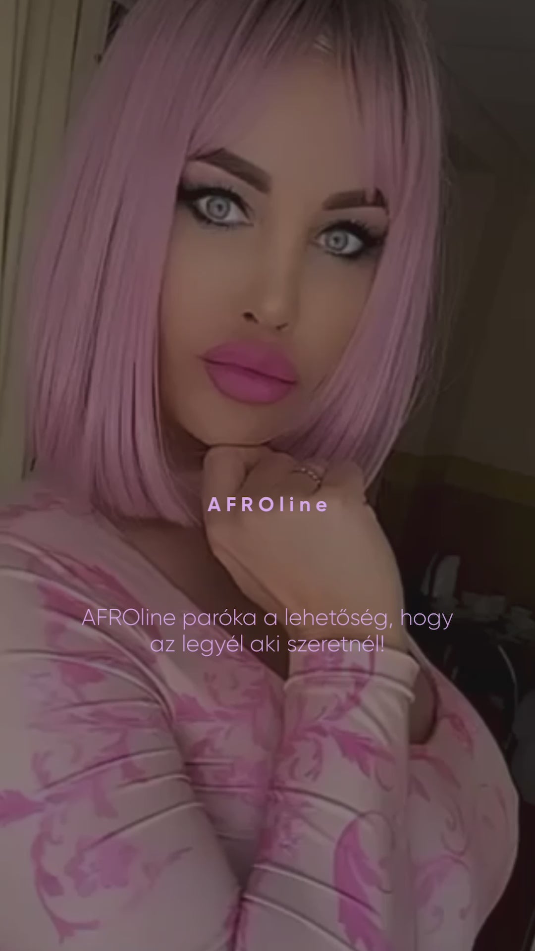 Paróka műhaj NIZZA Bob Mályva rózsa ombre AFROline