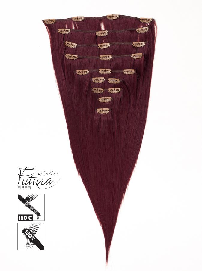 Csatos póthaj FUTURA haj 39# Burgundy vörös - AFROline póthaj shop