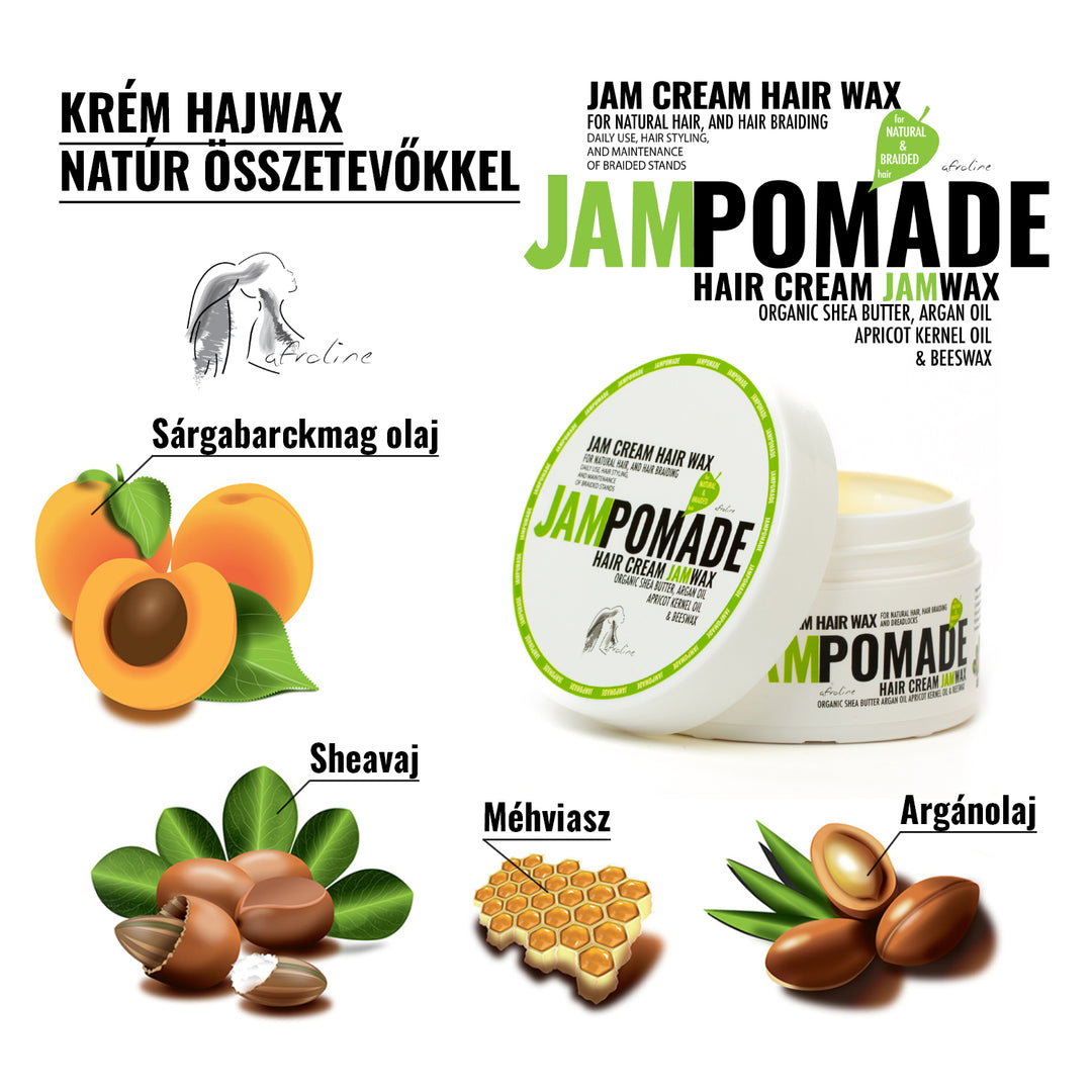 JamPomade krém hajwax hajfonáshoz natúr összetevőkkel