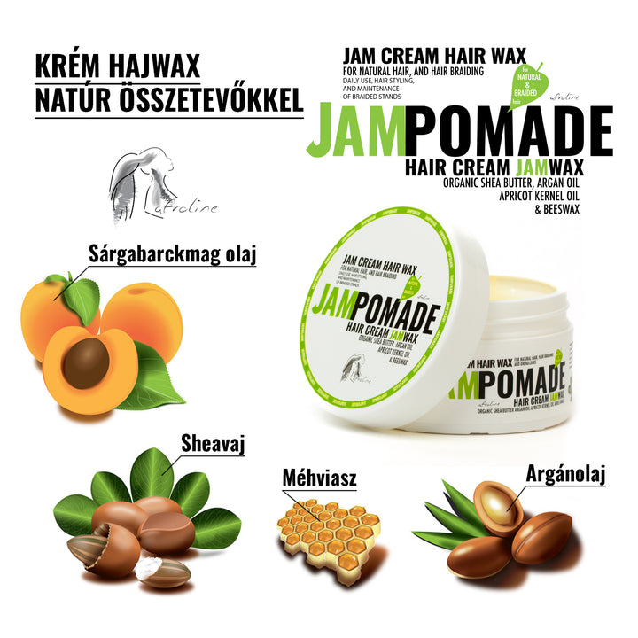 JamPomade krém hajwax hajfonáshoz natúr összetevőkkel