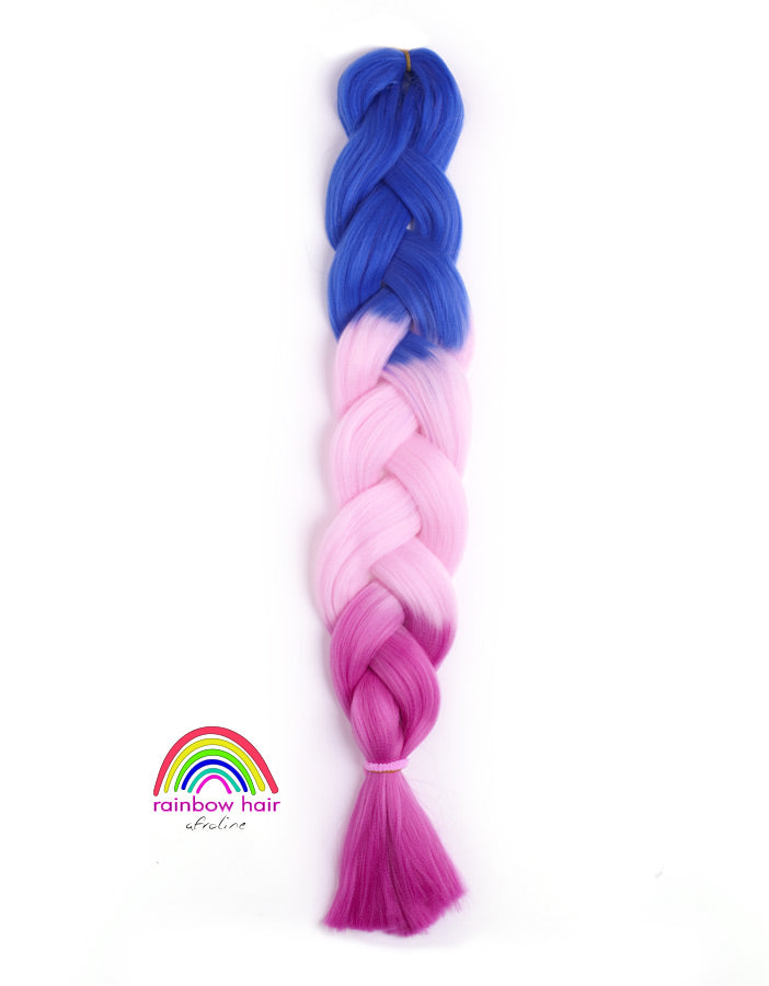 Rainbow Hair Ombre műhaj 310# Kék-Rózsa-Pink AFROline - AFROline póthaj shop
