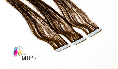 Tape hair ragasztócsíkos haj 4# Sötétbarna AFROline 55 cm - AFROline póthaj shop